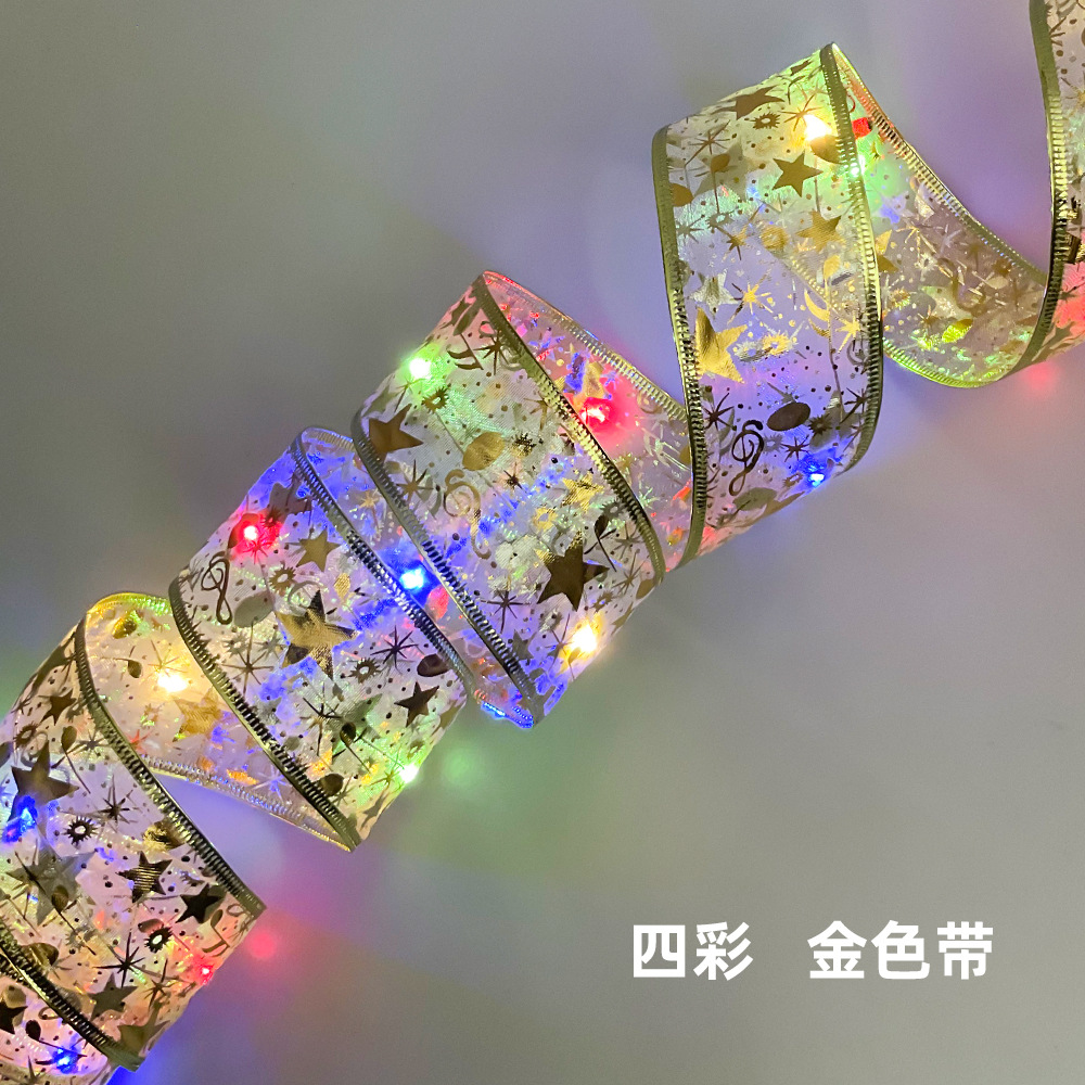 Ribbon light string Christmas tree decoration, golden ribbon string light, 4m40 light, copper wire led light strip Application Scenario