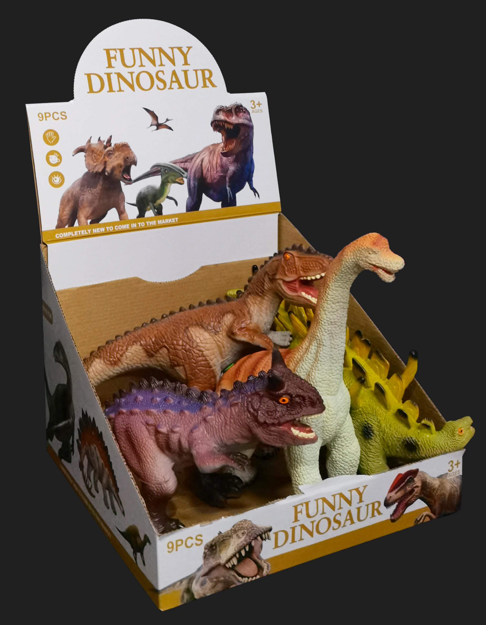 混色恐龙开窗盒套装模型6只装儿童盒装恐龙环宇玩具8453452 展示盒恐龙环宇玩具 pvc 1详情图2