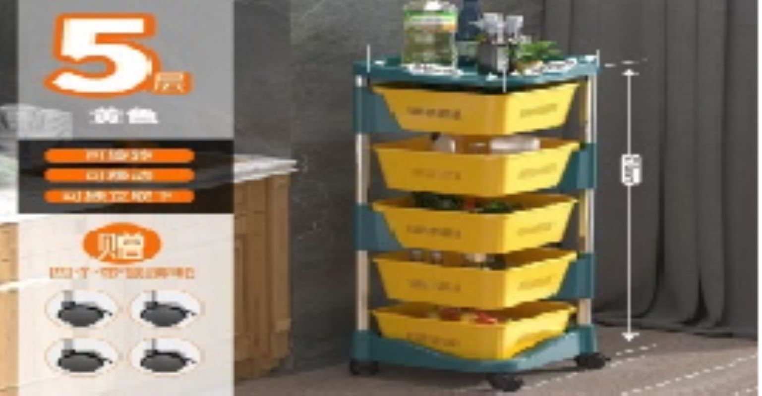 彩色方形旋转5层置物架 