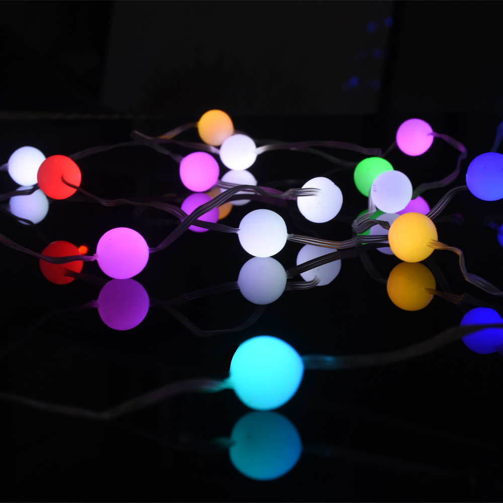 多种功能点控注塑圆球造型pvc线RGB灯串