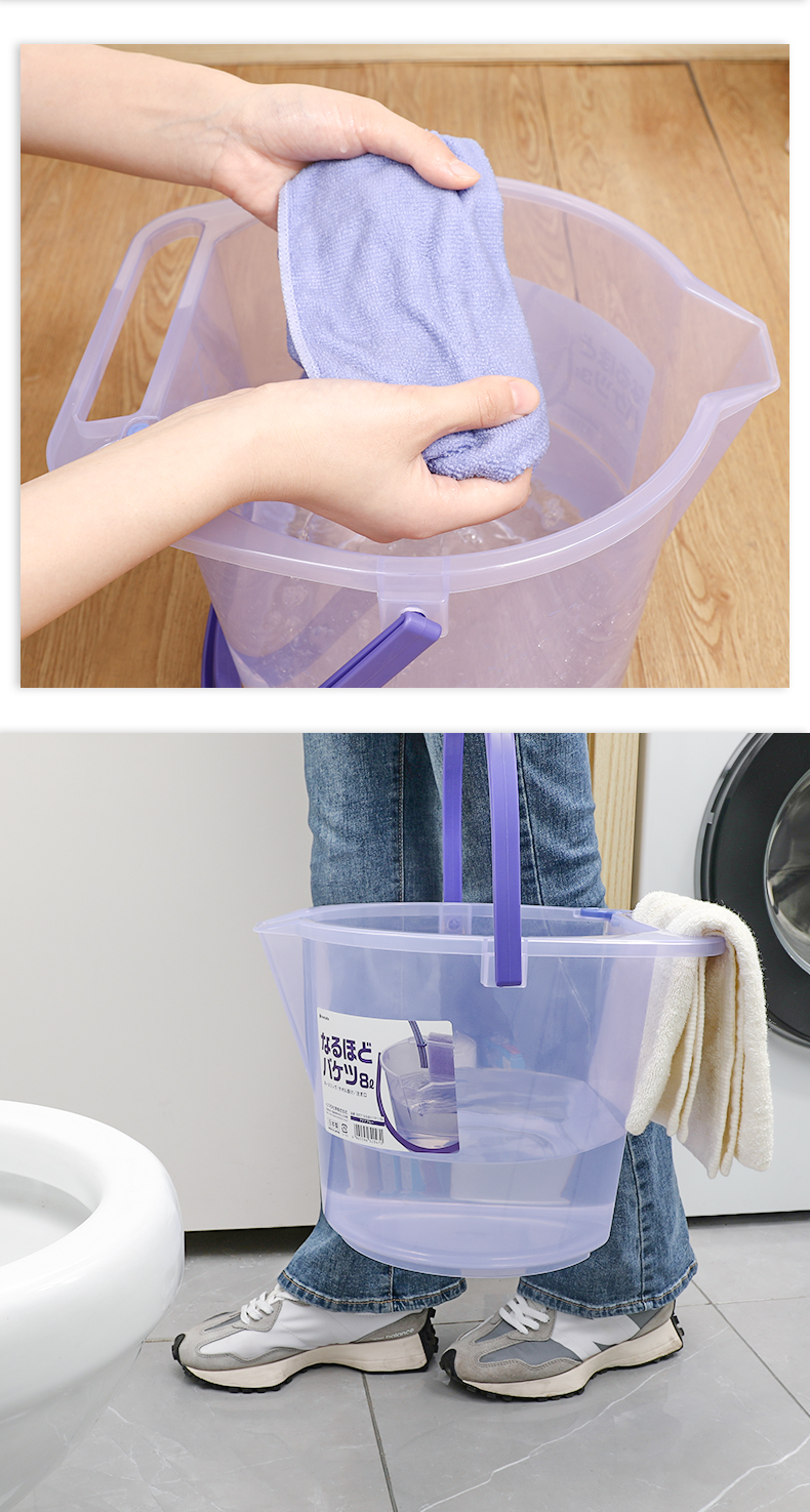 INOMATA日本进口塑料水桶 带刻度手提水桶 透明洗车桶便携式 家用水桶详情14