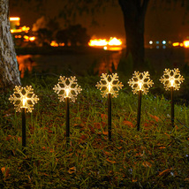 跨境新品太阳能地插灯 圣诞树雪花星星灯户外防水庭院亮化led彩灯