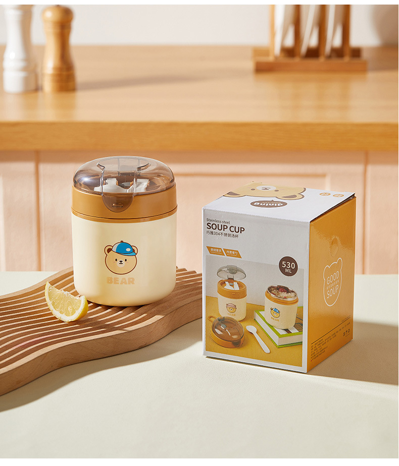 J35-2904 stainless steel soup cup, sealed breakfast cup, high appearance level porridge jar, portable soup jar, baby complementary food jar detail image 13
