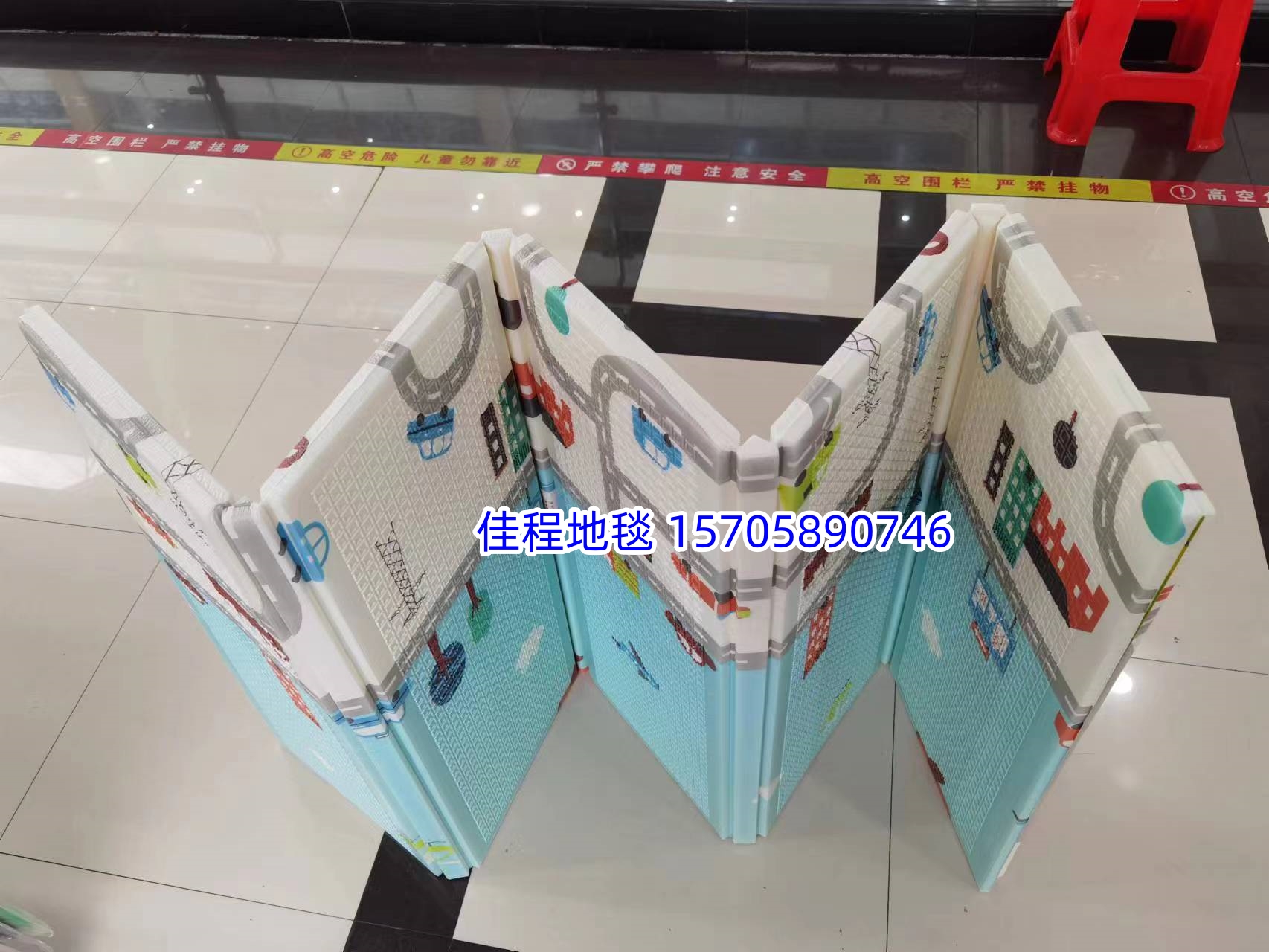 1.5cm thickened XPE folding mat, climbing mat, indoor mat, anti-drop mat, cartoon mat, carpet, 180*200cm Specification drawing
