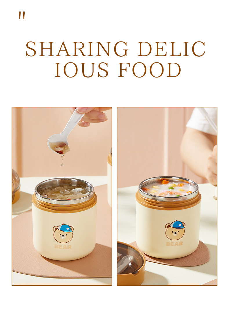 J35-2904 stainless steel soup cup, sealed breakfast cup, high appearance level porridge jar, portable soup jar, baby complementary food jar detail image 3