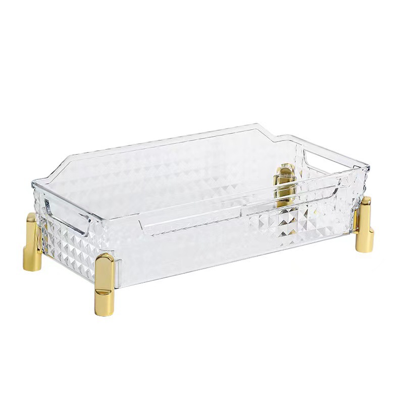 S114- Light Luxury Diamond Cosmetics Box, Desktop Cosmetics Storage Box, Storage organization box, storage basket, Shelf Application Scenario