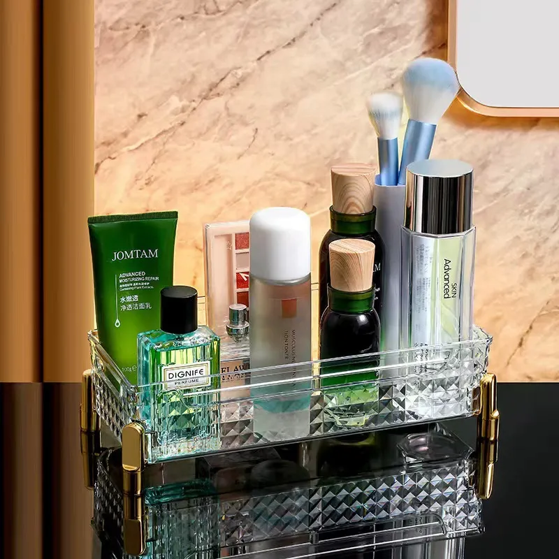 S114- Light Luxury Diamond Cosmetics Box, Desktop Cosmetics Storage Box, Storage organization box, storage basket, Shelf detail image 10