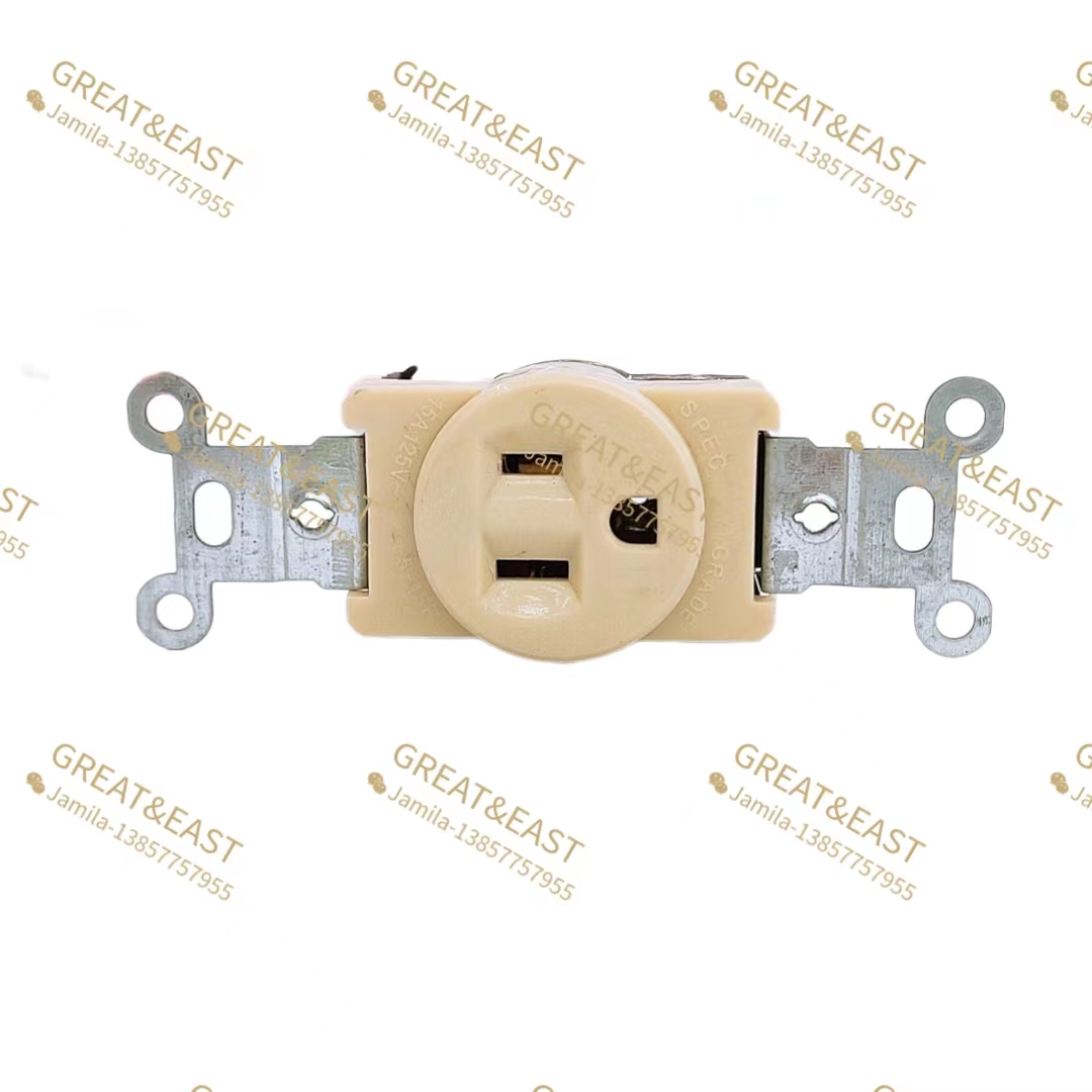 American-style flat three-hole wall switch panel socket