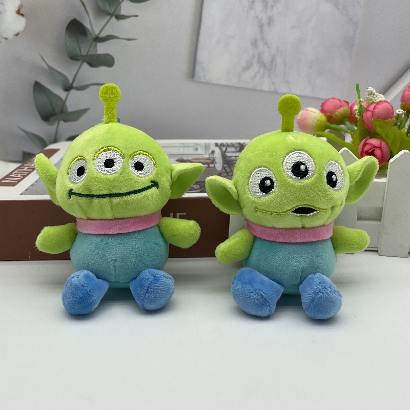 Q version three eyes plush doll key chain small monster bag pendant Car key pendant boutique doll