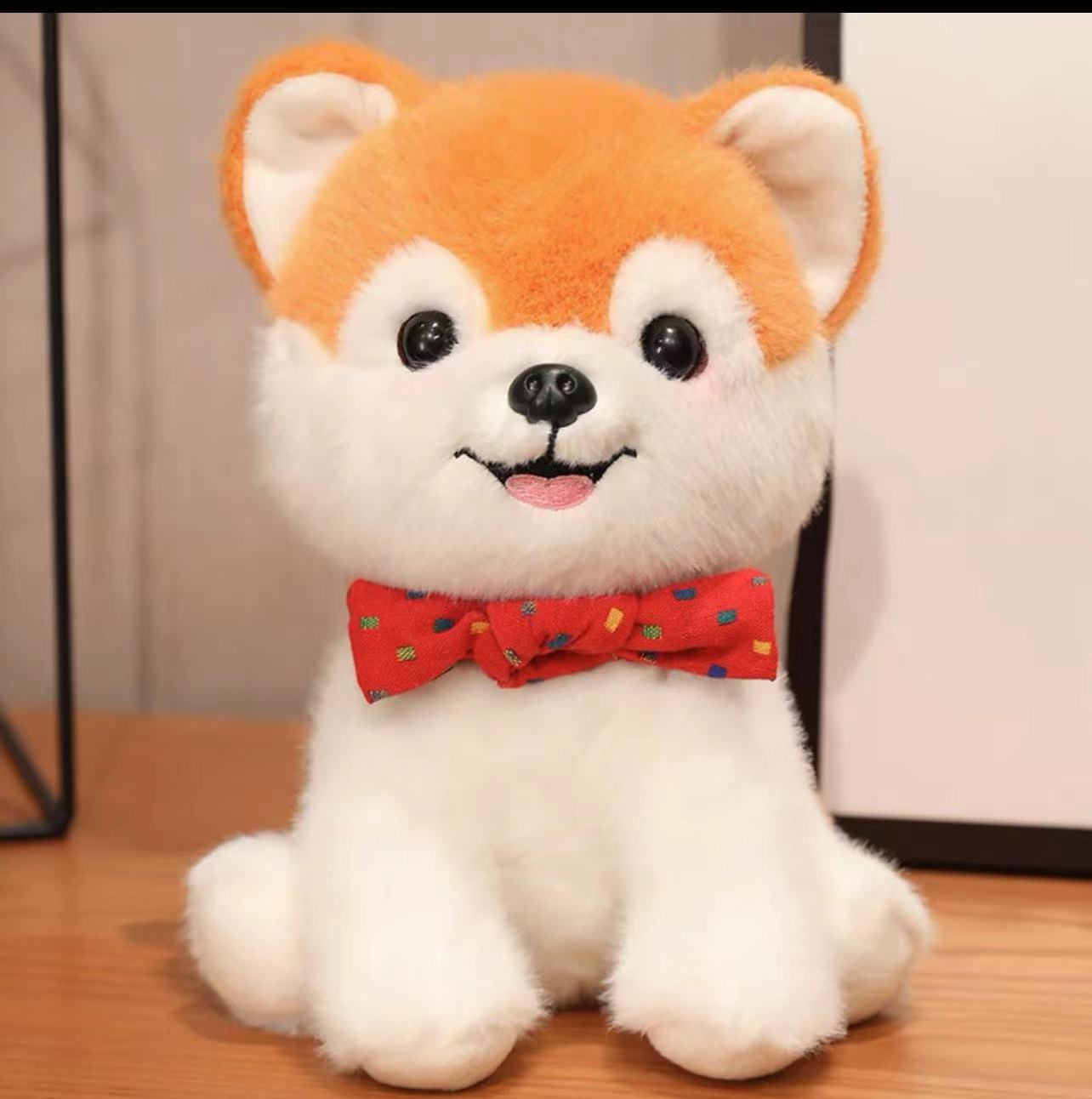 Happy Shiba Inu, Three Bow-Tie Dogs. Garden Series Item Picture