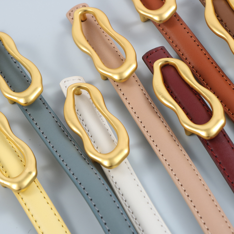 抖音合金扣头二层牛皮细腰带搭配牛仔裤衬衣收腰显瘦皮带女士详情9