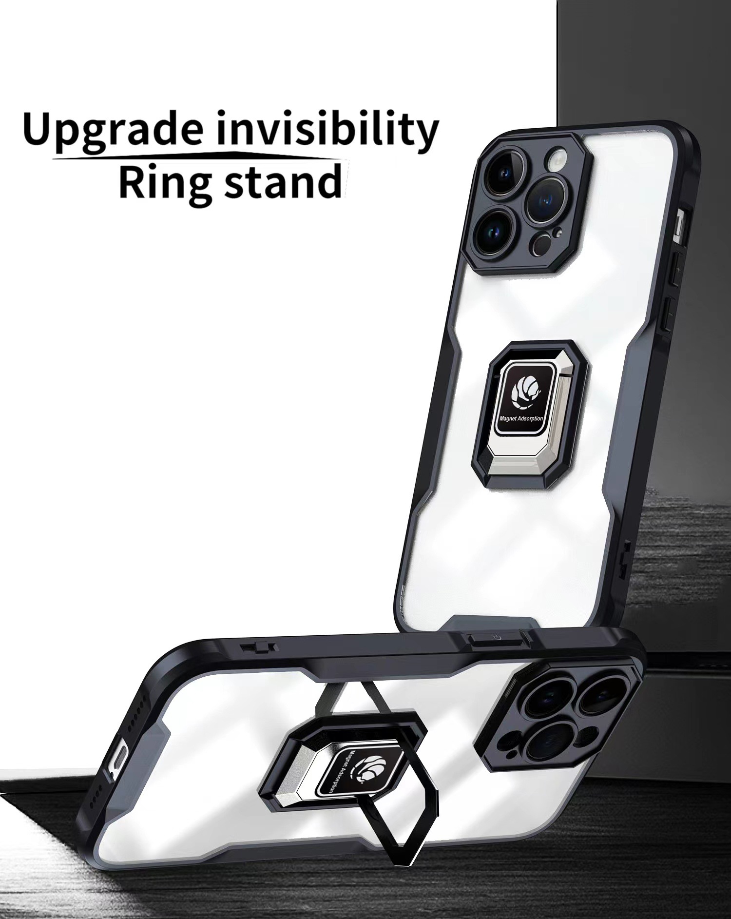 Two-in-one metal square stand phone case Item Picture