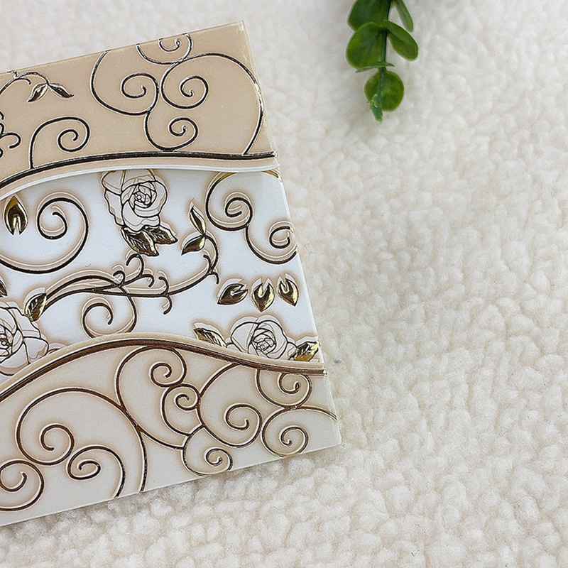 Factory direct sales of high-end African and Central European style elegant embossed three-dimensional flower double heart hollowed-out long pull-out wedding invitations, thank-you invitations, invitation letters and greeting cards Specification image