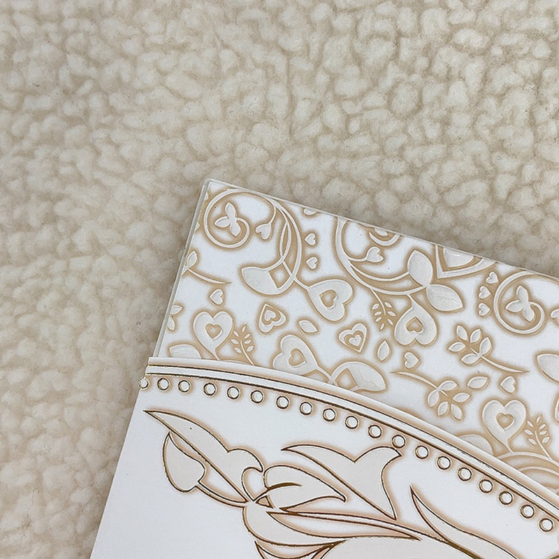 New 2023 style embossed pearlescent three-dimensional flower ring, long hollowed-out wedding invitation, thank-you invitation letter, factory direct sales details Picture