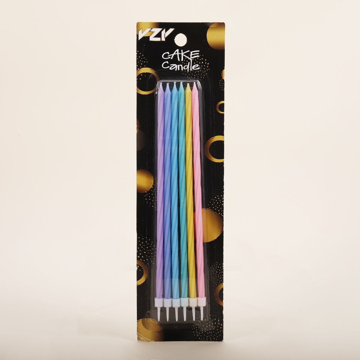 畅销国内外30多年 608彩色6支19cm吸卡 生日蜡烛 厂家批发  量多优惠 欢迎来图定制 生日彩色线蜡