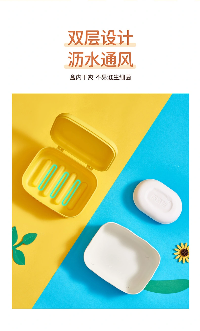 S114- Little Yellow Duck Soap Box with Lid, draining water storage Soap box, no water Accumulation Soap Box, Portable soap box for home use detail image 8