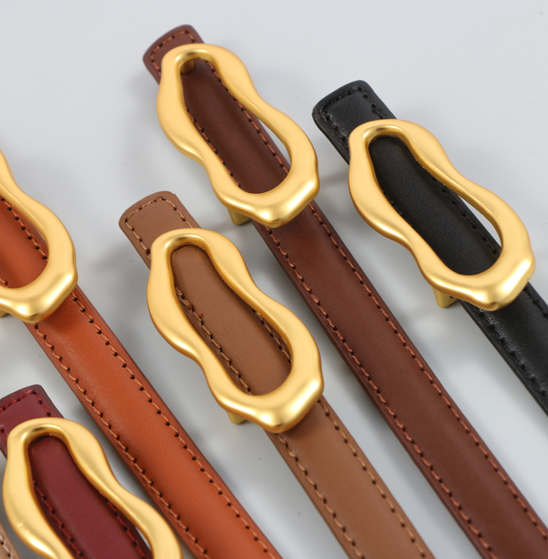 抖音合金扣头二层牛皮细腰带搭配牛仔裤衬衣收腰显瘦皮带女士详情8