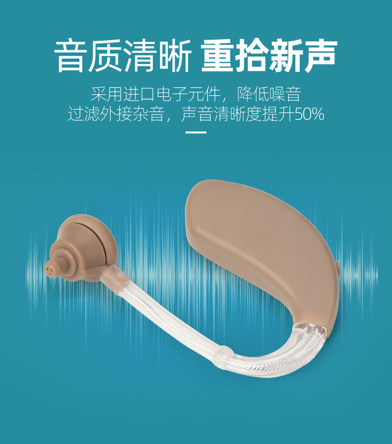 跨境AT-08耳背式助听器挂耳可充电听力患者老年人集音声音放大器详情3