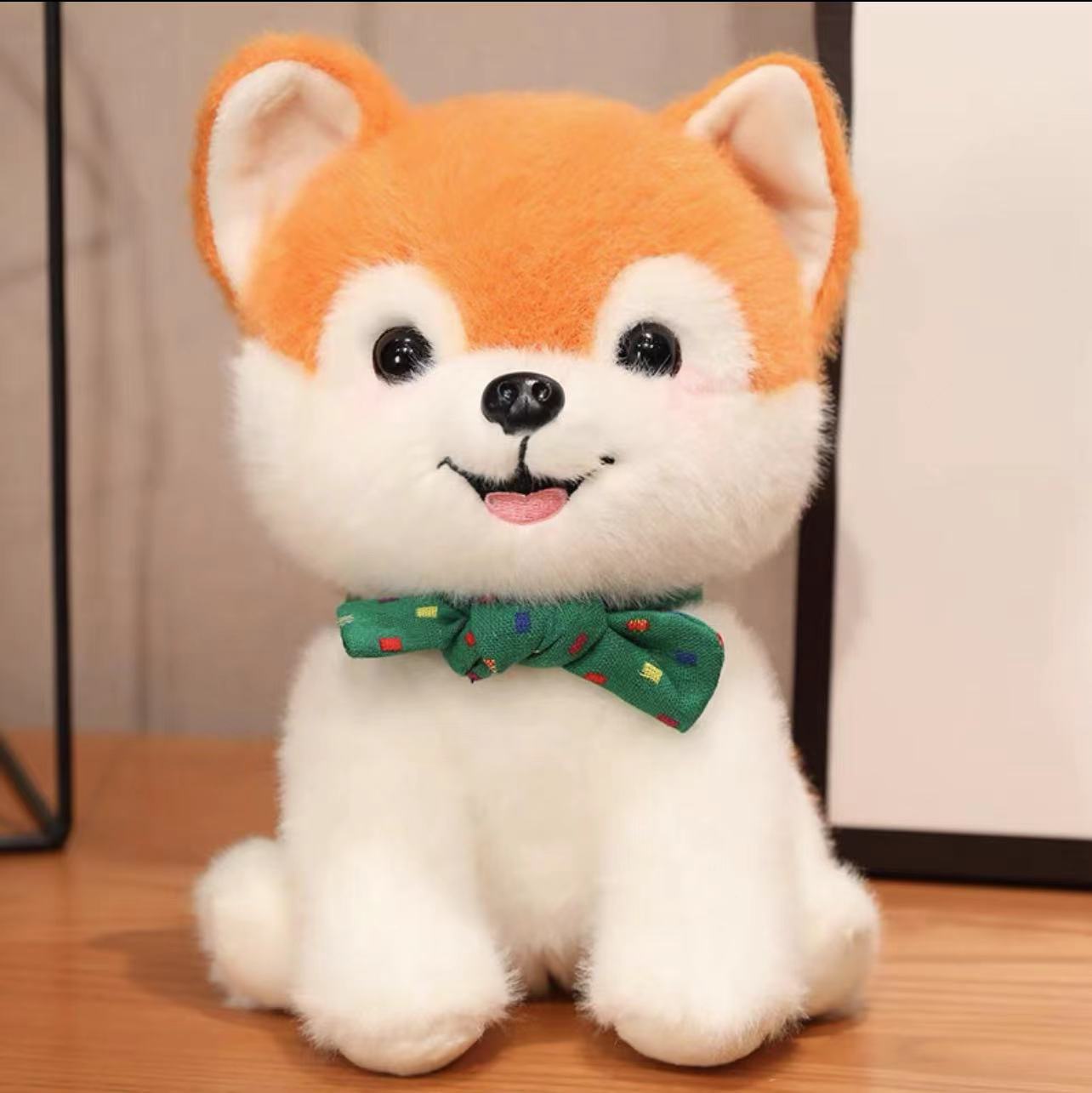 Happy Shiba Inu, Three Bow-Tie Dogs. Garden Series Specification drawing