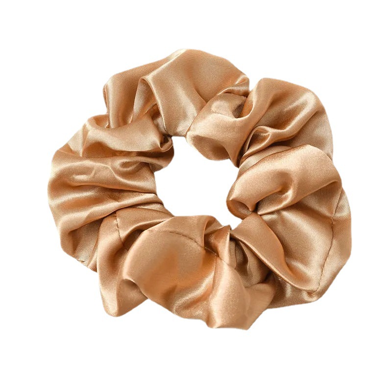 Beige Satin Silk Large Scrunchie Silk Scrunchie Does Not Hurt Hair Specification drawing