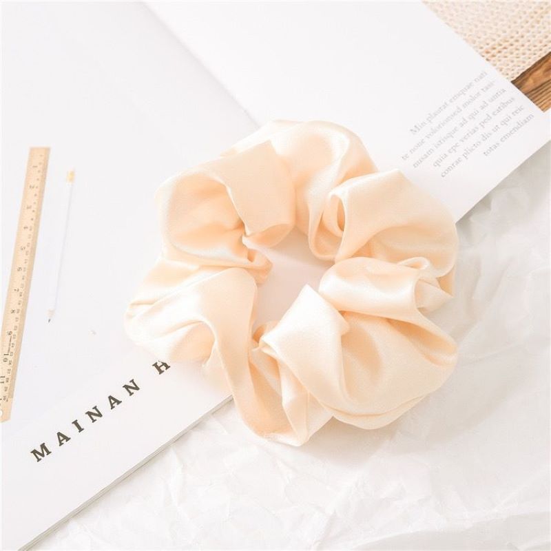 Pink Satin Silk Large Scrunchie Silk Scrunchie Does Not Hurt Hair Specification drawing