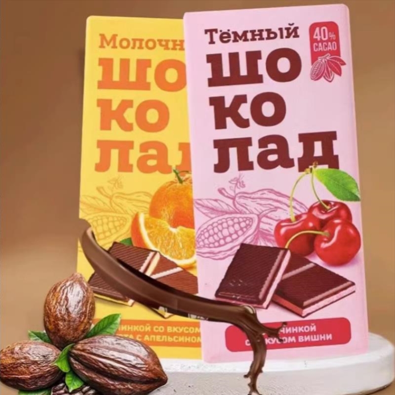 俄罗斯进口休闲零食糖果甜品蓝莓酸奶口味牛奶巧克力80g详情图1