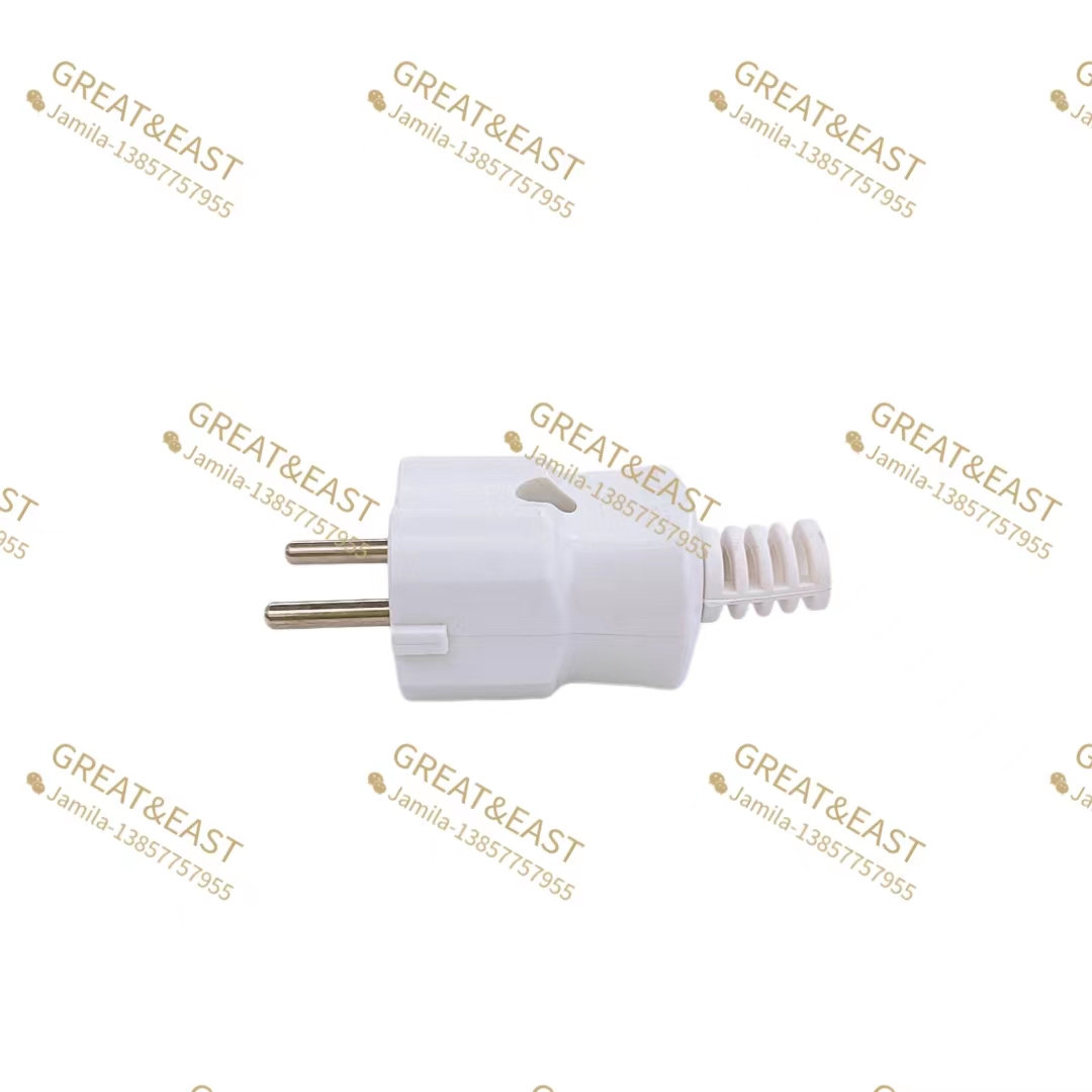 All-white plug, two-pole rotatable, all flame-retardant PC for convenient wiring, European-style plug pic 5