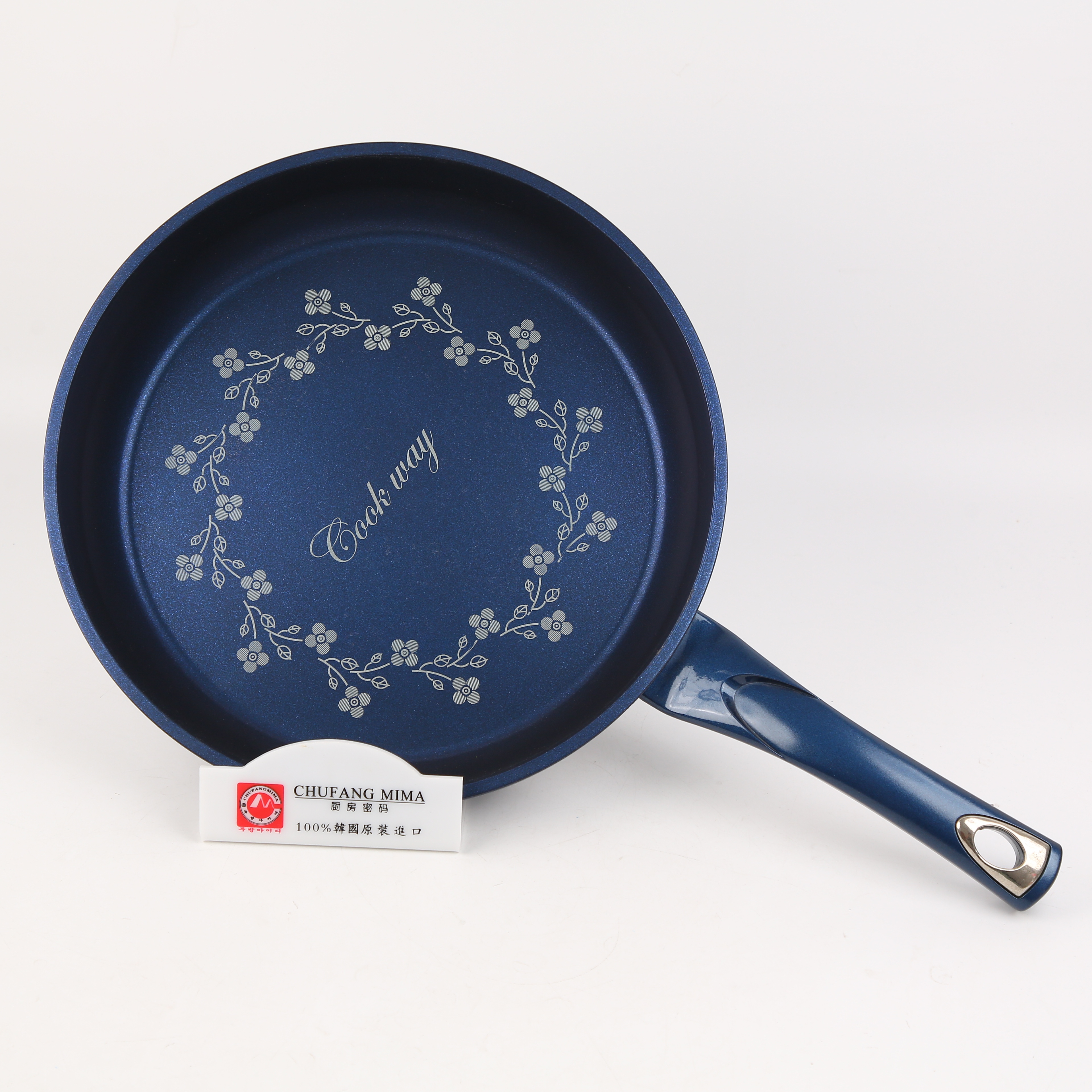厨房密码 韩国原装进口 蓝色钻石单柄煎锅30cm
