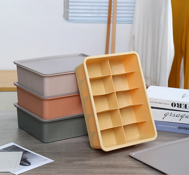 Y165-6017 Household covered storage box, wardrobe multi-compartment storage box, compartments storage basket, room miscellaneous storage box, pantyhose storage box detail image 2