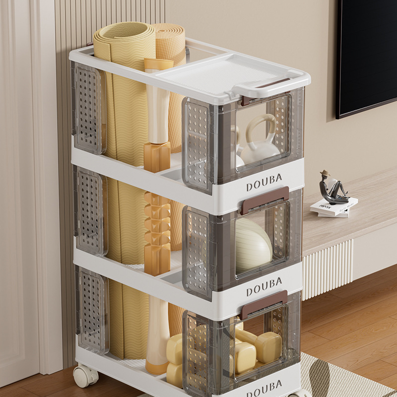 J01-3086-3 Kitchen trolley, storage rack, living room snack mobile storage rack, bathroom wheeled storage basket