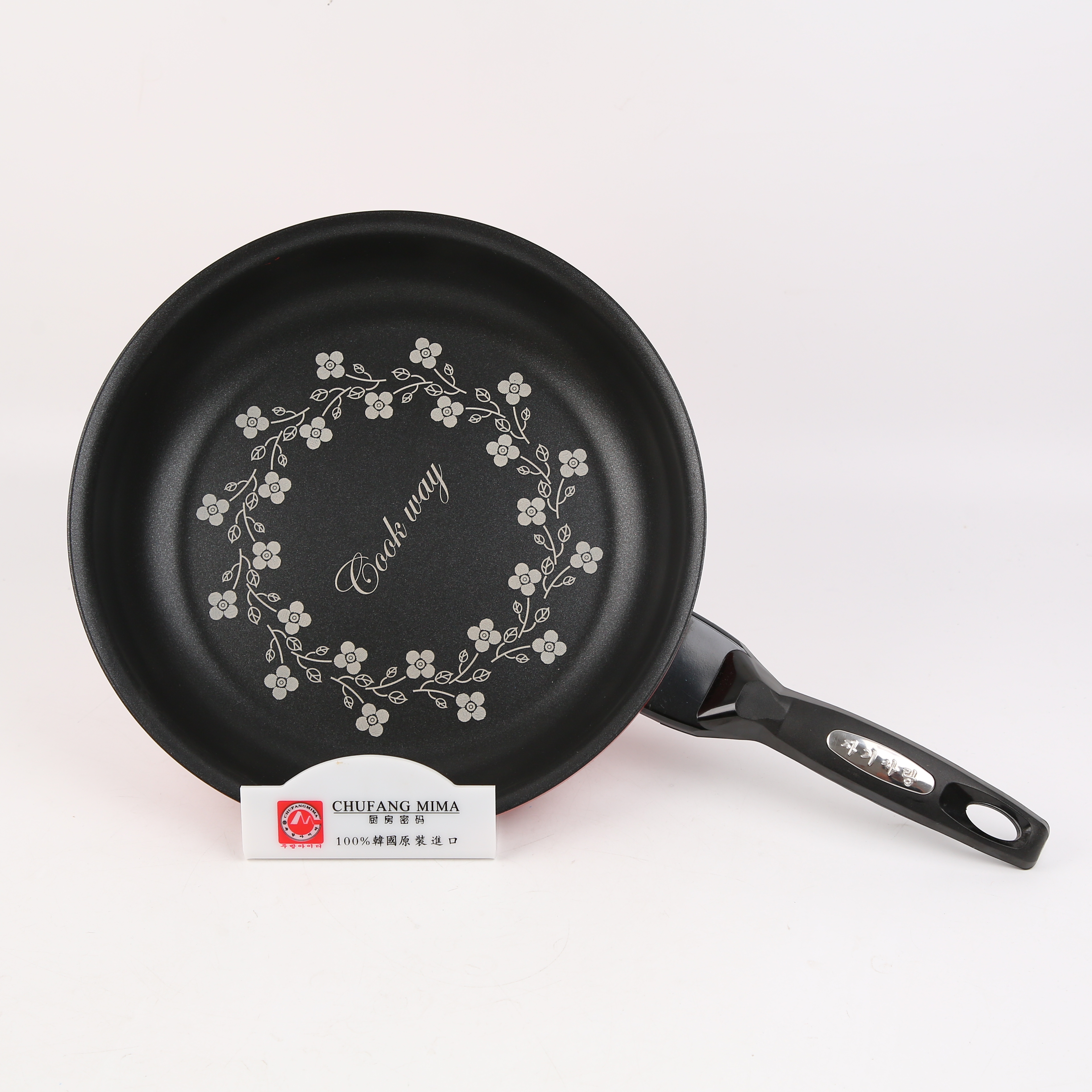 Kitchen Code: Korean original imported red diamond single-handled frying pan, 30cm