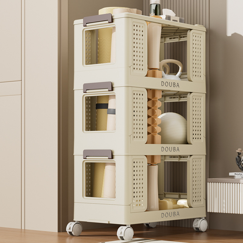 J01-3086-3 Kitchen trolley, storage rack, living room snack mobile storage rack, bathroom wheeled storage basket Application Scenario
