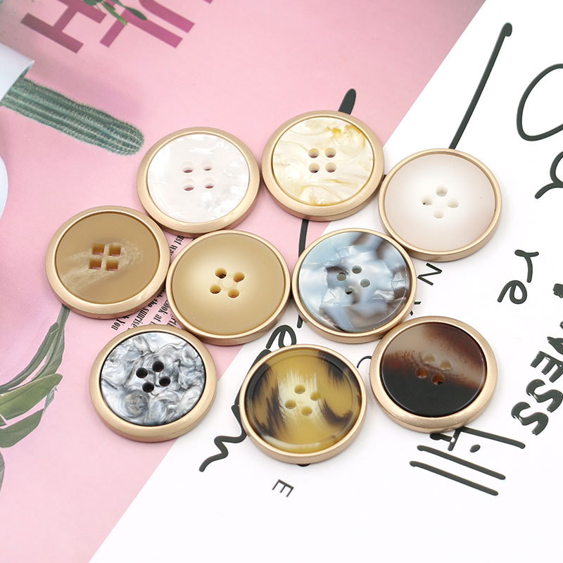 Weixing Buttons Spot Wholesale Four Eyes Metal Coat Trench Coat Buttons Men And Women All Clothes Woolen Suit Button Qq Son 10# Item Picture