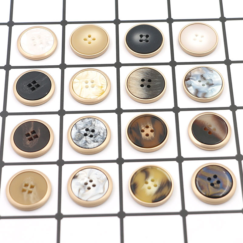 Weixing Buttons Spot Wholesale Four Eyes Metal Coat Trench Coat Buttons Men And Women All Clothes Woolen Suit Button Qq Son 6# details Picture
