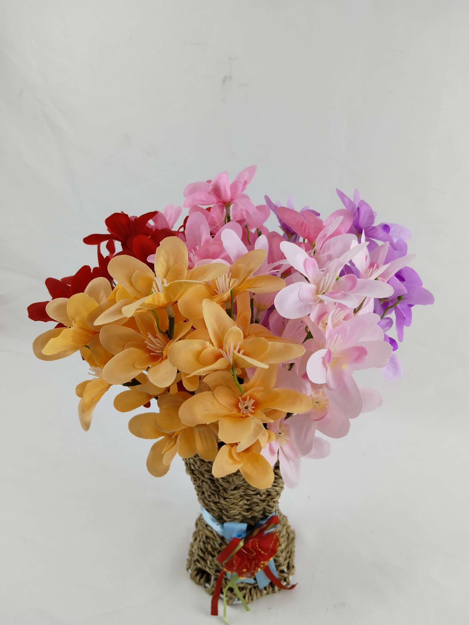 5 fork artificial plastic cherry blossom home decoration engineering flower thumbnail