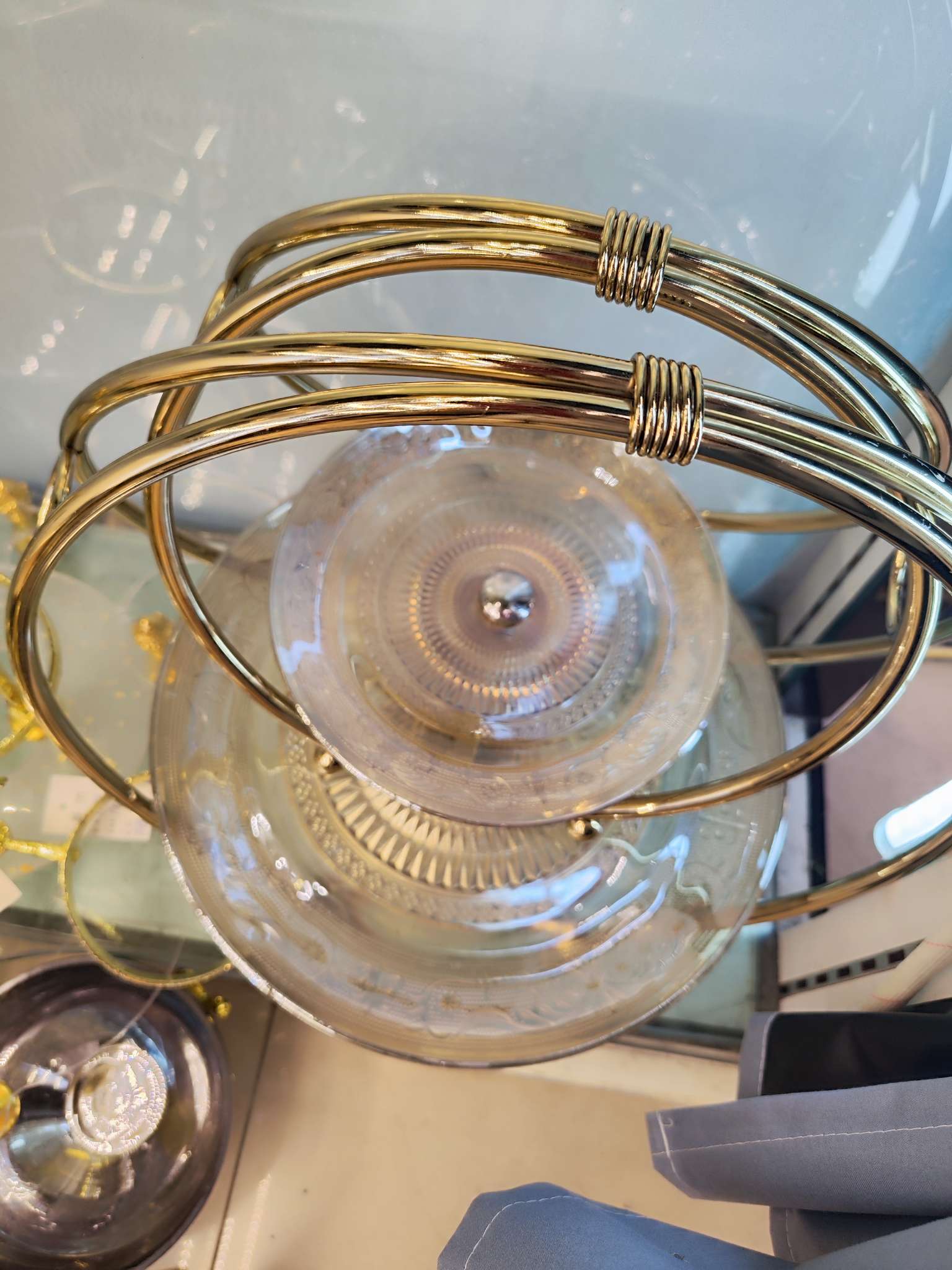Glass fruit basket