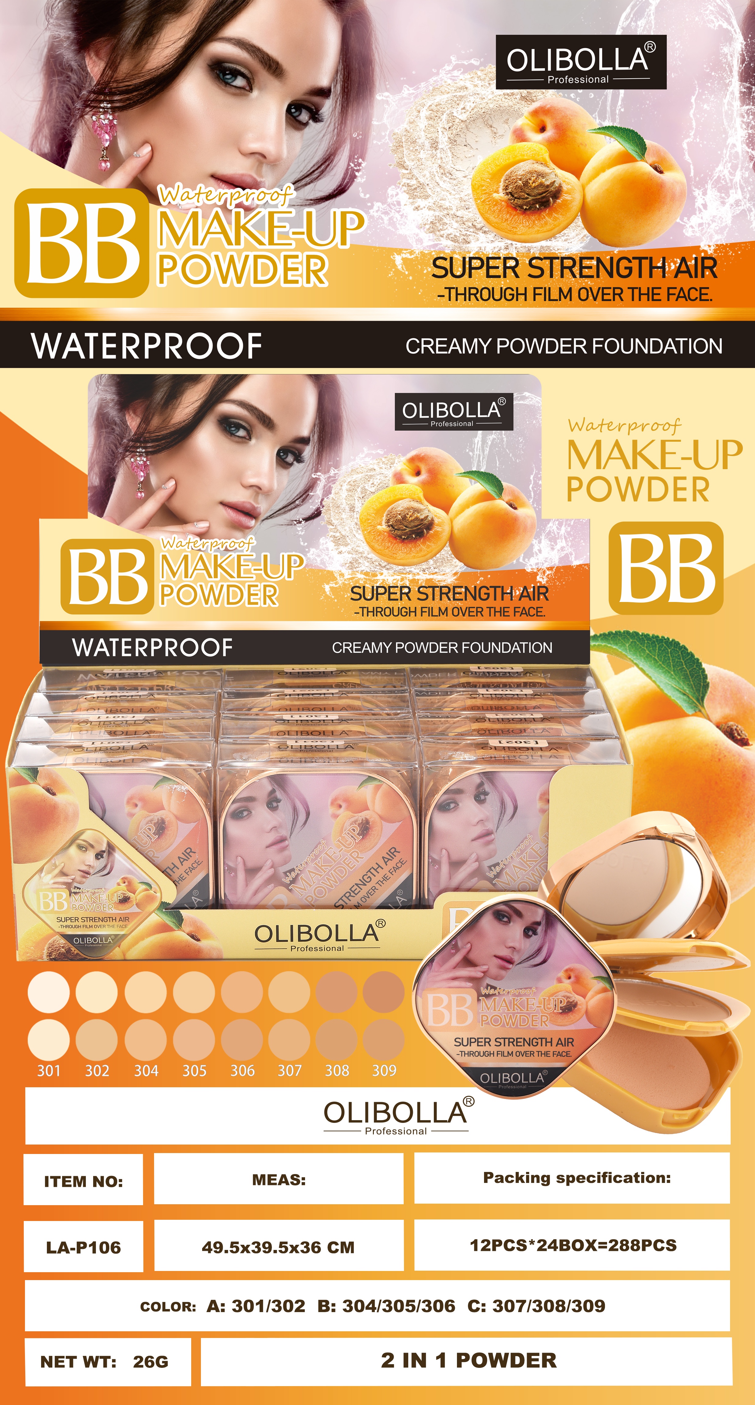 LA-P106 OLIBOLLA double-layer powder compact Item Picture
