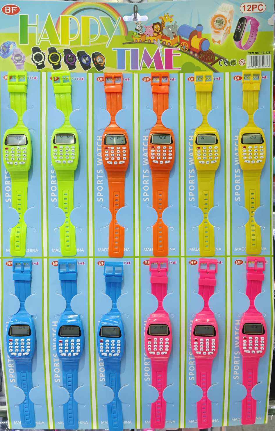 12只板装 爆款新款中小学生计算机多色手表