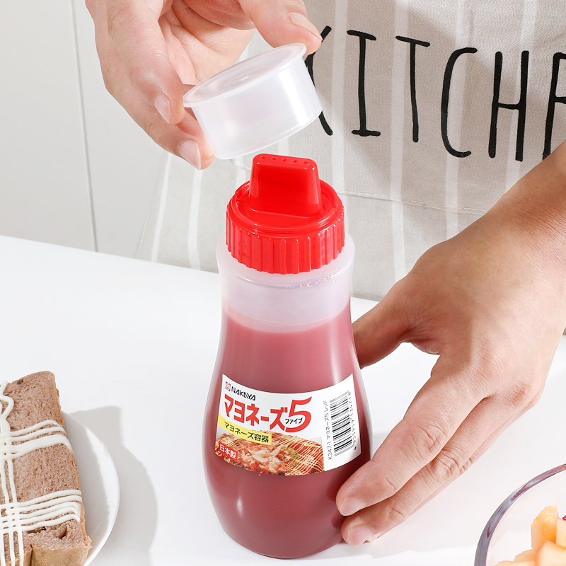 NAKAYA日本进口多孔沙拉奶酪番茄酱防漏挤压调料瓶380ml