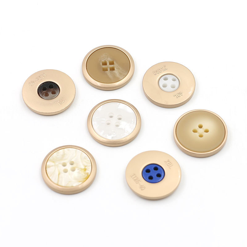 Weixing Buttons Spot Wholesale Four Eyes Metal Coat Trench Coat Buttons Men And Women All Clothes Woolen Suit Button Qq Son 9# Specification drawing