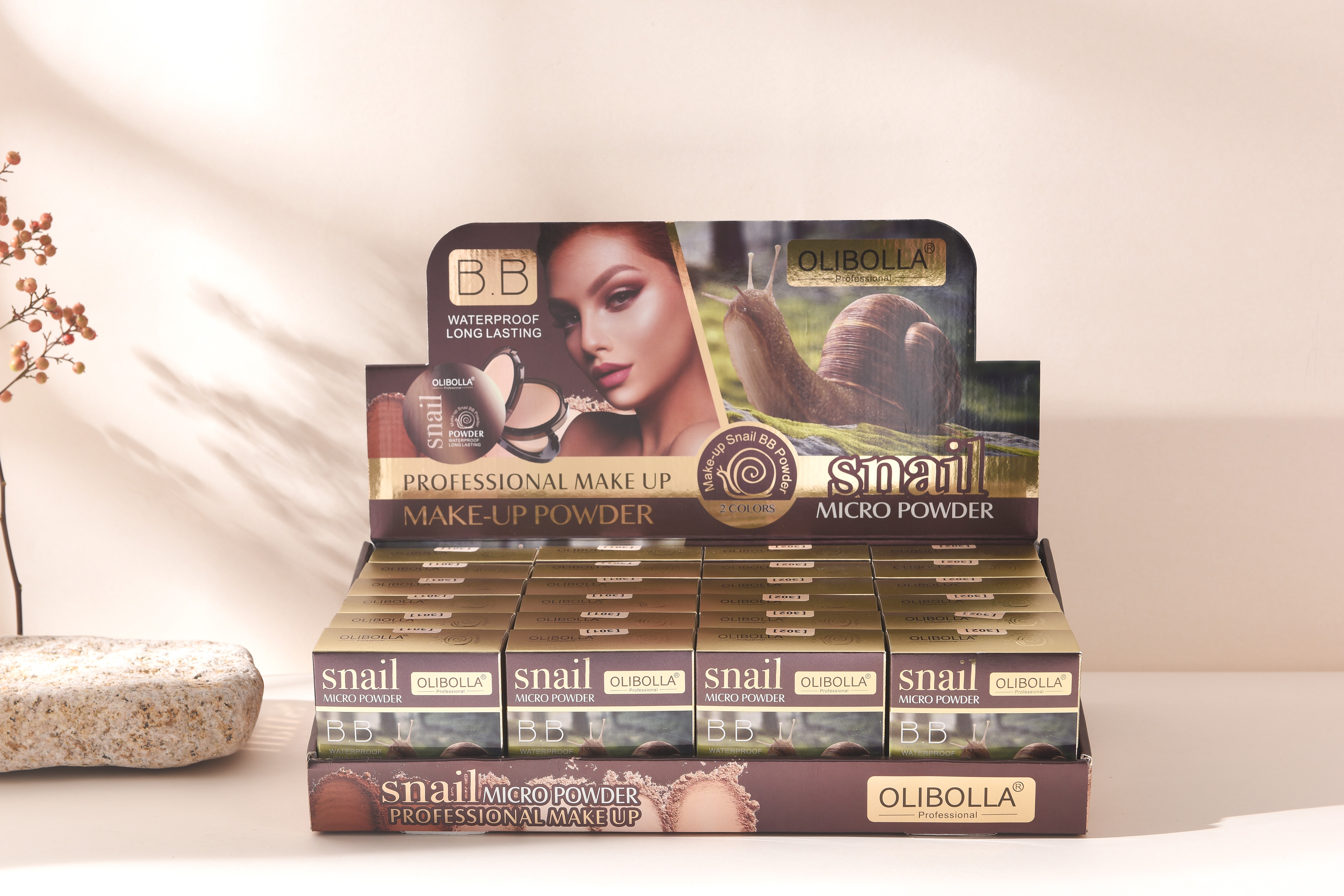 LA-P102 OLIBOLLA double-layer powder compact details Picture