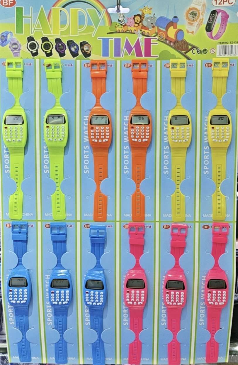 12只板装 爆款新款中小学生计算机多色手表详情图4