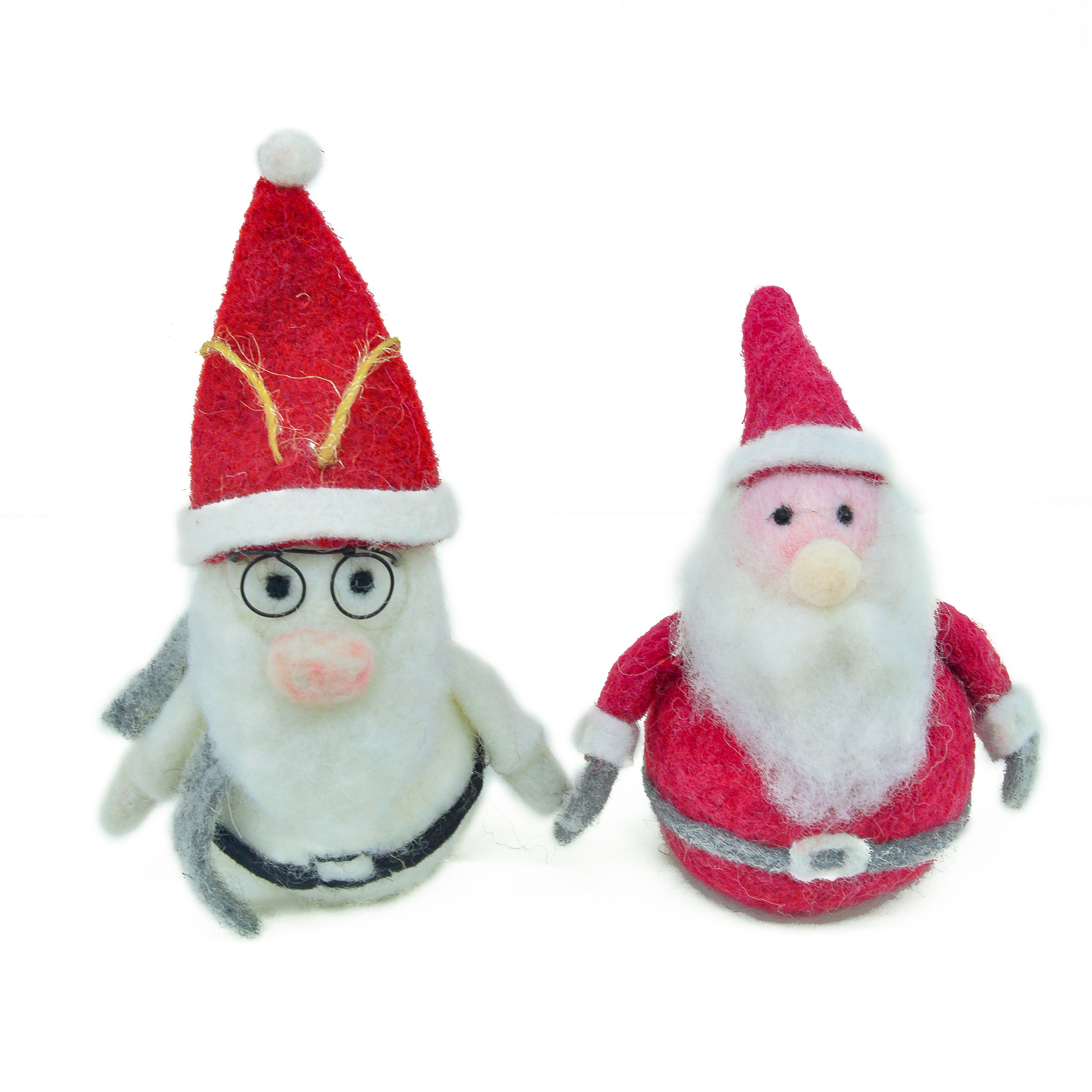 Jindian new wool felt craft decoration poke poke music Santa Claus standing handmade diy material package self-made living room bedroom finished decoration 020 (price negotiable deposit handmade)