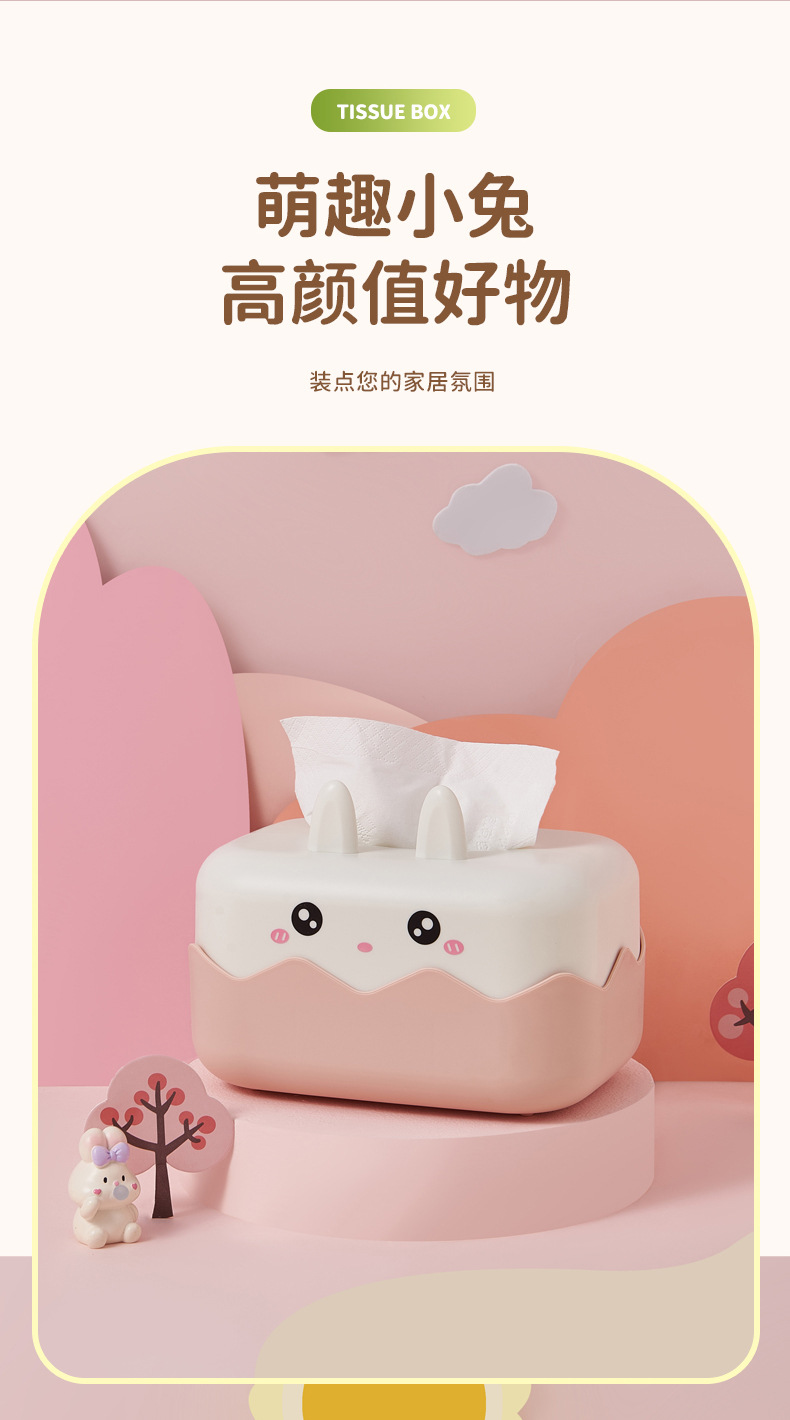 J06-6434 Creative Tissue Box, Cartoon Tissue Box, Desktop Tissue Box, Storage Box, Detachable Tissue Box, Tissue Box, multi-scenario application in office, living room, coffee table, kitchen, waterproof tissue box detail image 3