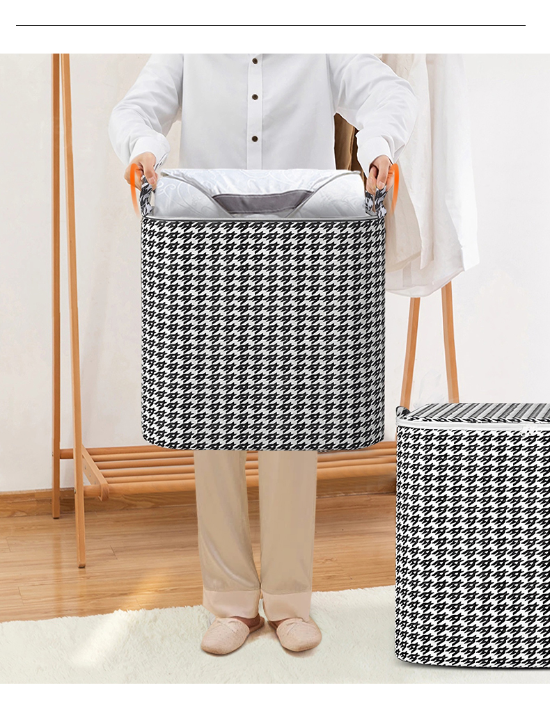 千鸟格被子收纳袋衣服整理箱大容量衣柜装衣物收纳箱子打包收纳包零食收纳箱收纳盒宿舍卧室收纳整理防尘详情7