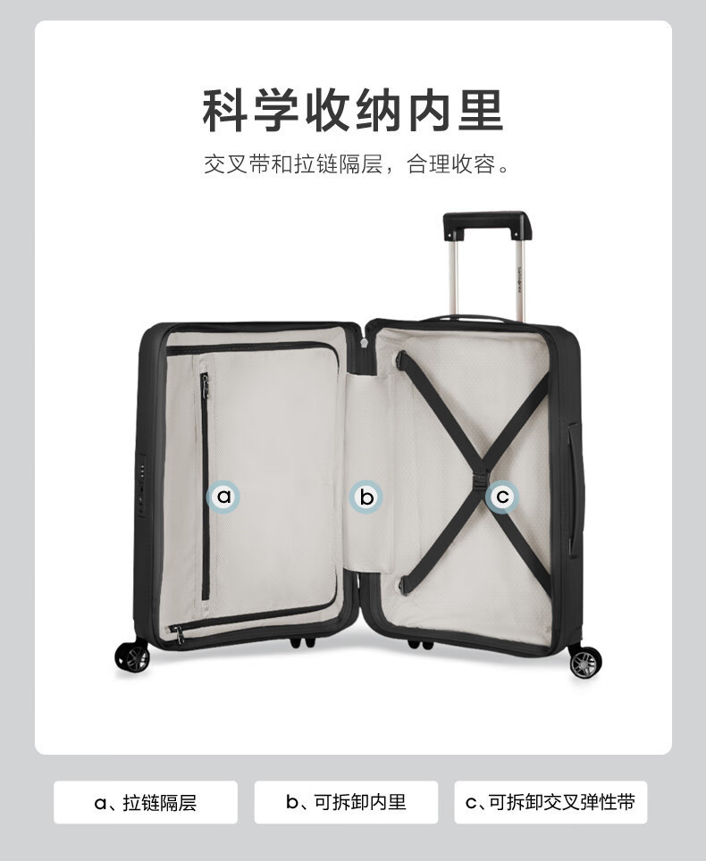 新秀丽（Samsonite）拉杆箱时尚万向轮可扩展25寸大容量KD8详情3