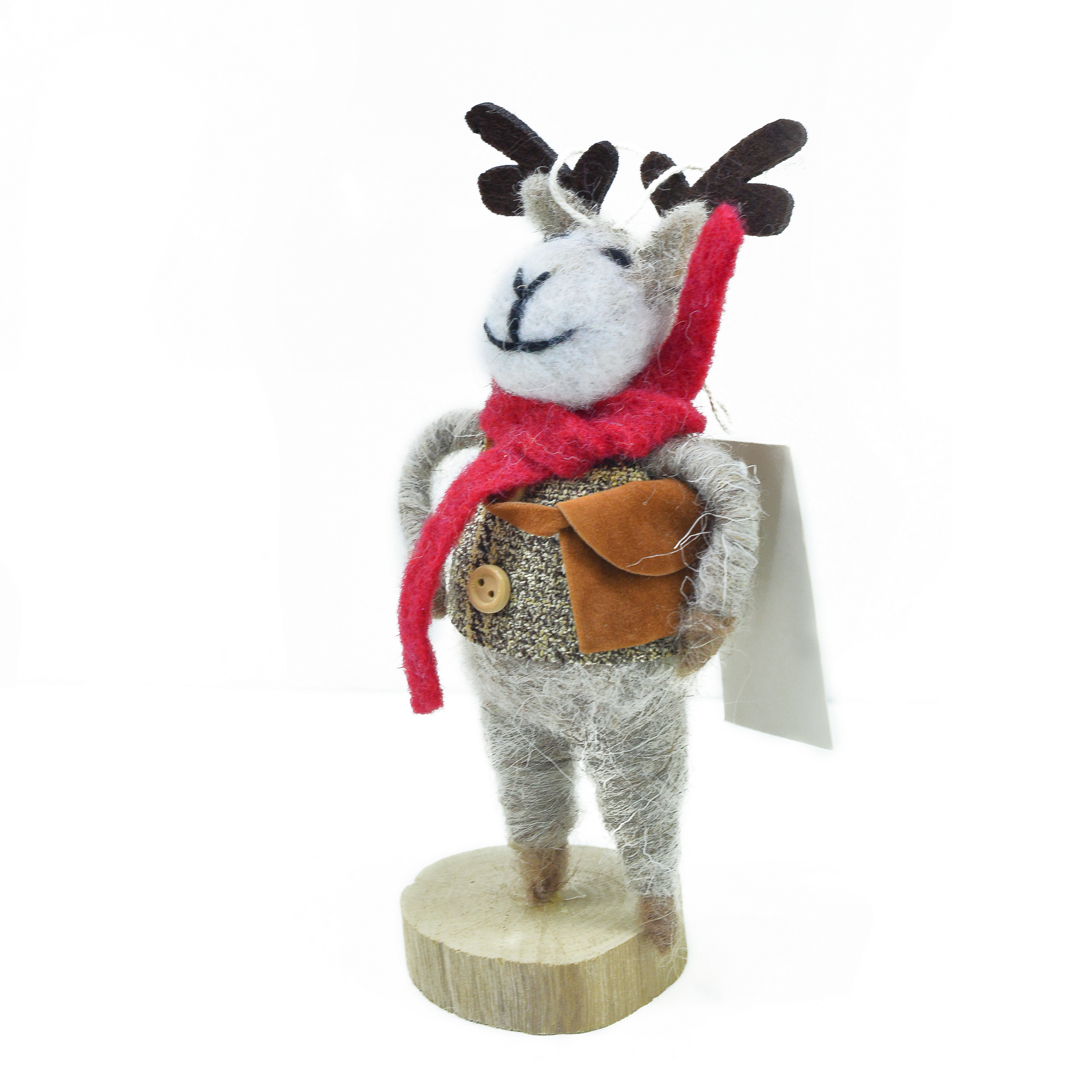 Jindian New Wool Felt Craft Decoration Poke Poke Le Lamb Standing Handmade Diy Material Package Self-Made Living Room Bedroom Finished Decoration 018 (Price Negotiable Deposit Handmade) Item Picture