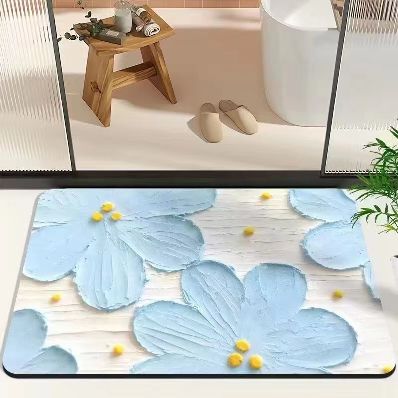 New anti-slip mat 3D high-definition fresh and clean printed floor mat, floor mat, door mat, carpet, kitchen mat, bathroom mat, thin 3D stereoscopic cartoon printed details Picture