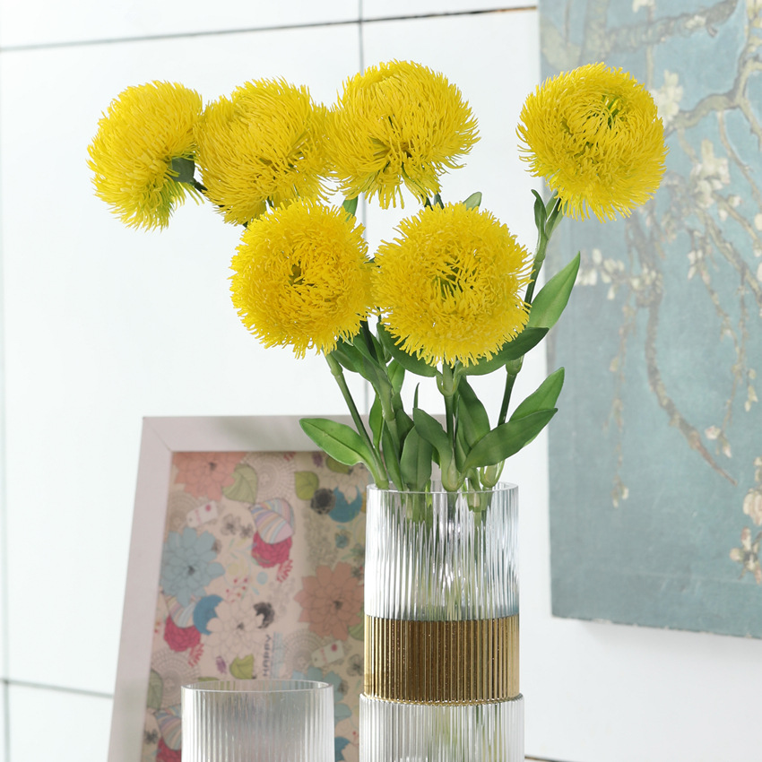 Artificial flowers, soft rubber, green carnations, plastic flowers, home decoration, forest-themed wedding and celebration artificial flowers, artificial green plants wholesale