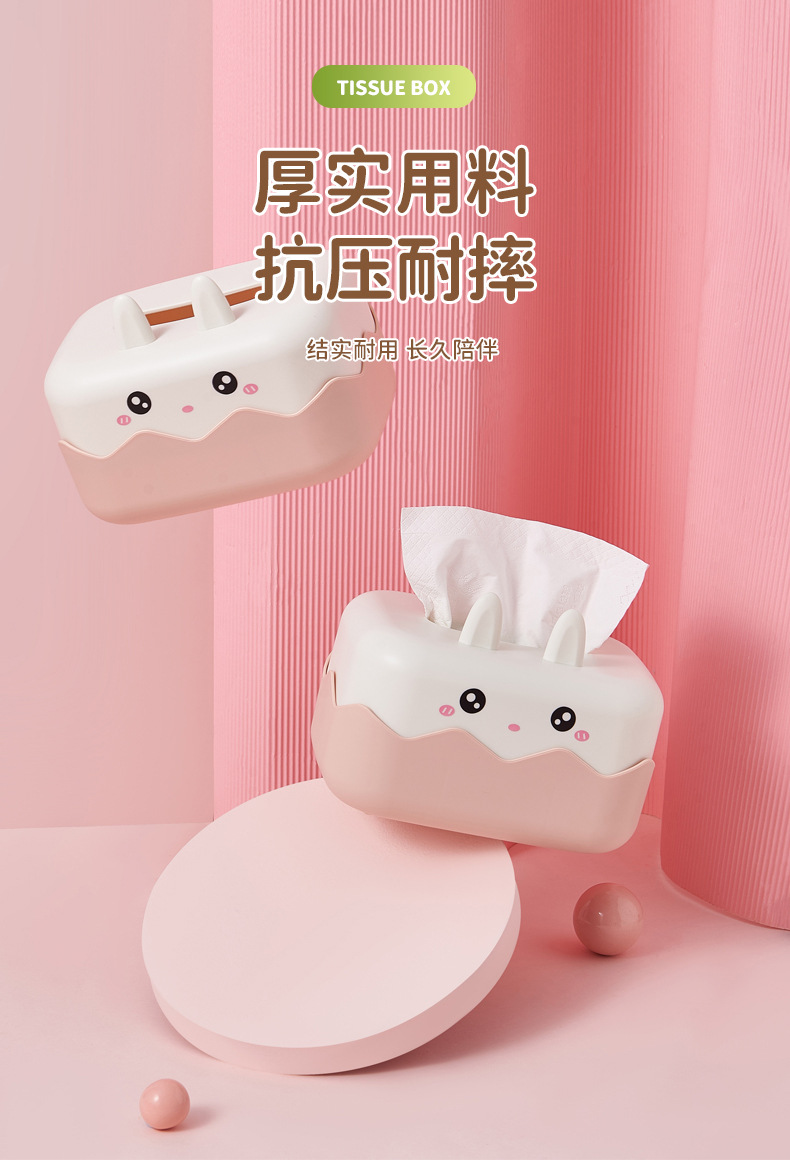 J06-6434 Creative Tissue Box, Cartoon Tissue Box, Desktop Tissue Box, Storage Box, Detachable Tissue Box, Tissue Box, multi-scenario application in office, living room, coffee table, kitchen, waterproof tissue box detail image 5